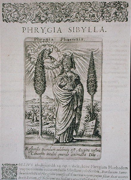 Phrygian Sibyl, kopio Jean-Jacques Boissardin "Divinewet Magical Sights" -kuvasta tekijältä Theodore de (after) Bry
