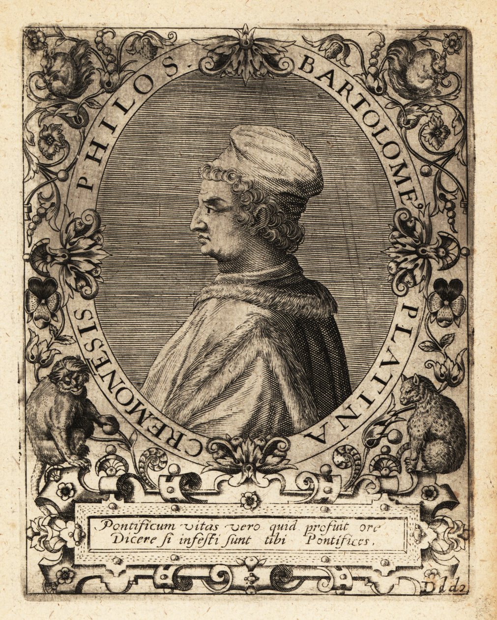 Bartolomeo Sacchi, italialainen renessanssikirjailija. tekijältä Theodore de Bry