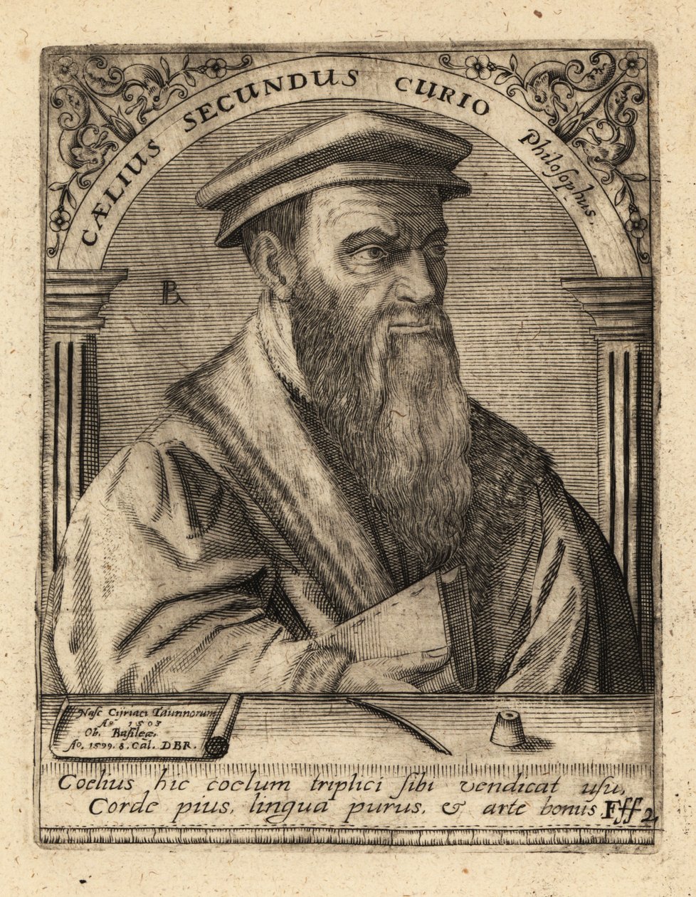 Caelius Secondo Curione, italialainen humanisti. tekijältä Theodore de Bry