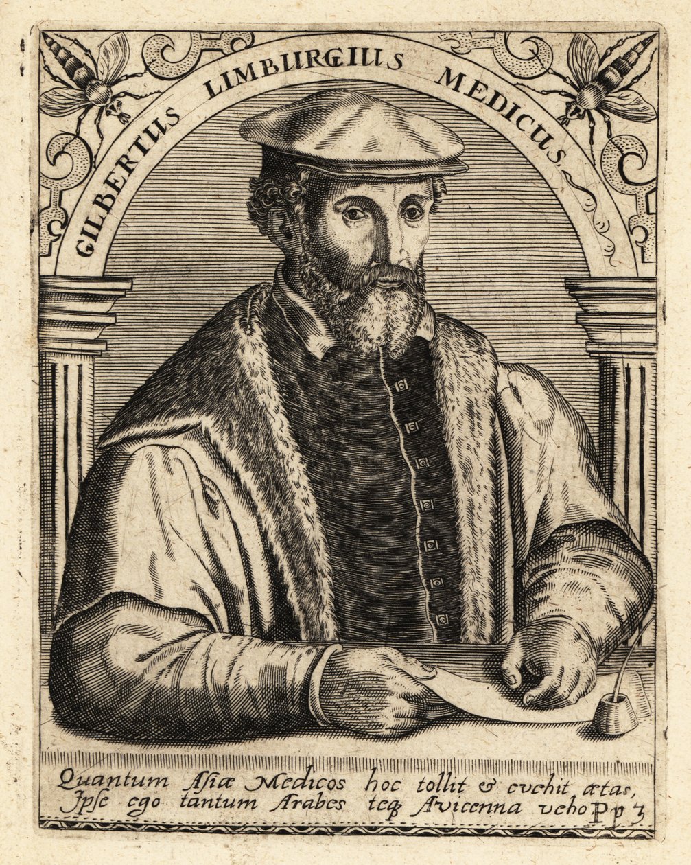 Gilbert Fusch Limburgista, hollantilainen lääkäri, 1504-1567. tekijältä Theodore de Bry
