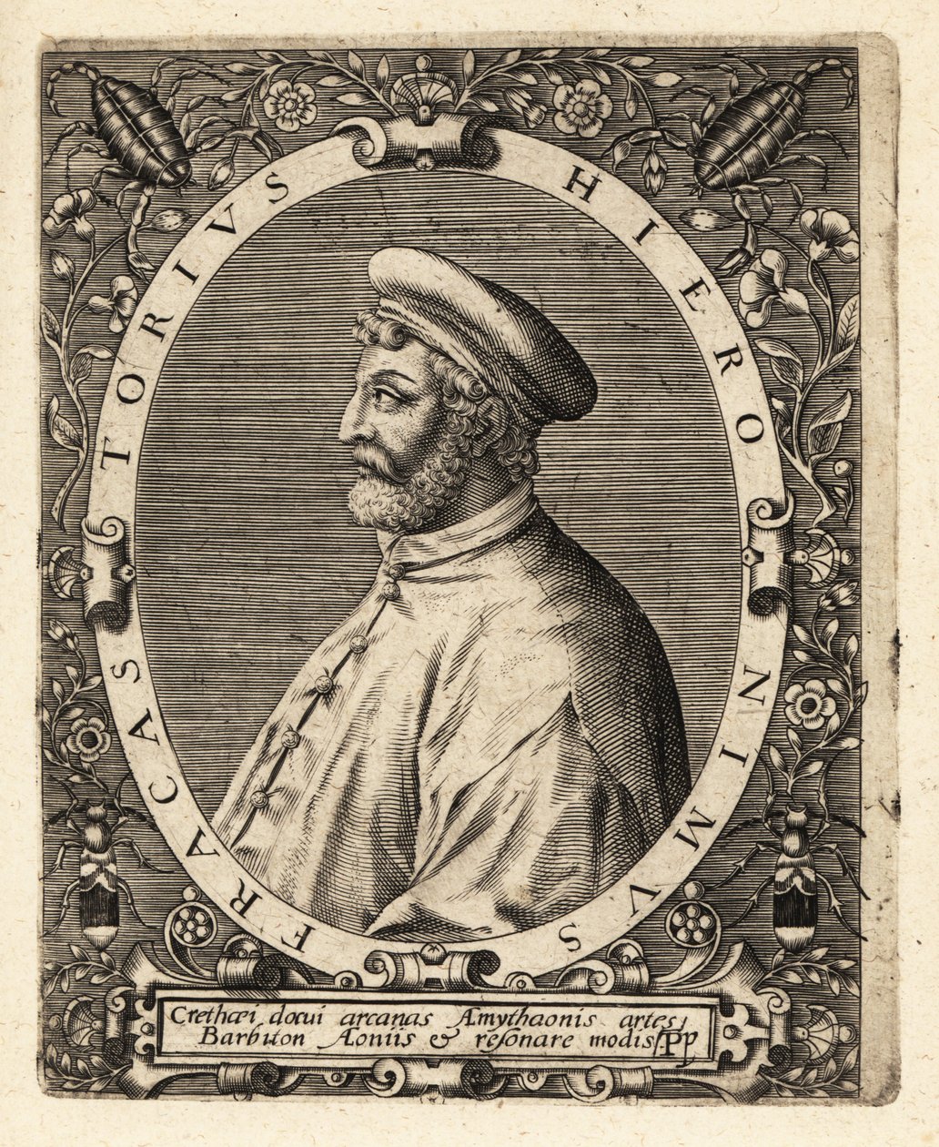 Girolamo Fracastoro, italialainen lääkäri tekijältä Theodore de Bry