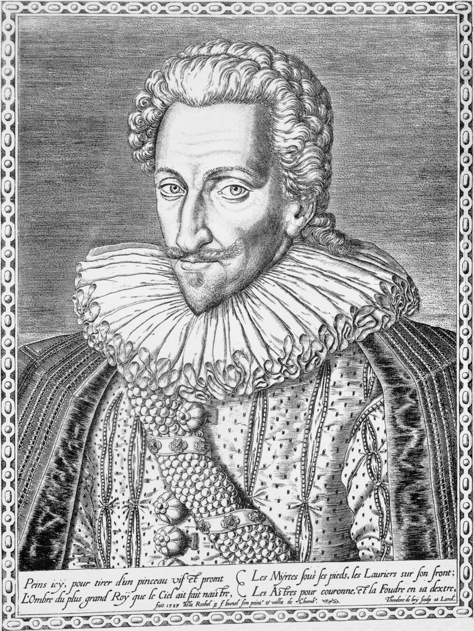 Henri IV Ranskan Navarran kuninkaana, 1589 tekijältä Theodore de Bry
