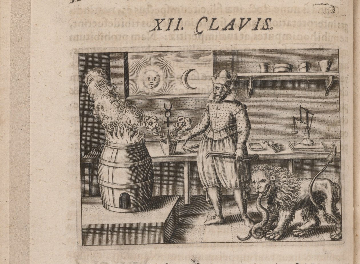 Kuvitus Tripus Avrevsille, eli kolme valikoitujen kemistien tutkielmaa.., 1618 tekijältä Theodore de Bry