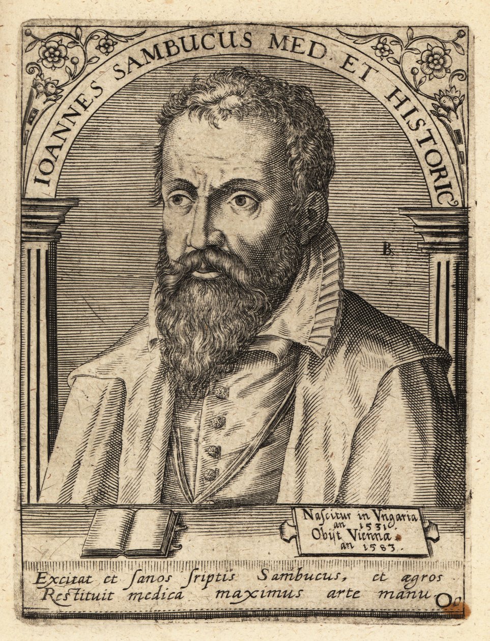 Janos Zsamboky, unkarilainen humanistitutkija tekijältä Theodore de Bry