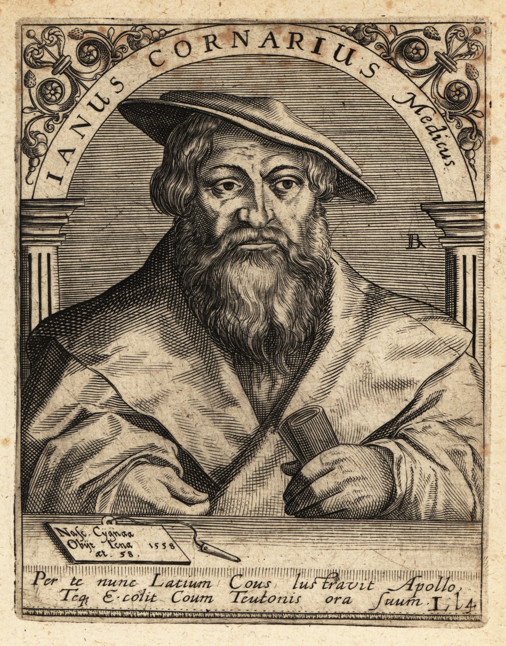 Janus Cornarius, saksilainen humanisti, 1500-1558. tekijältä Theodore de Bry