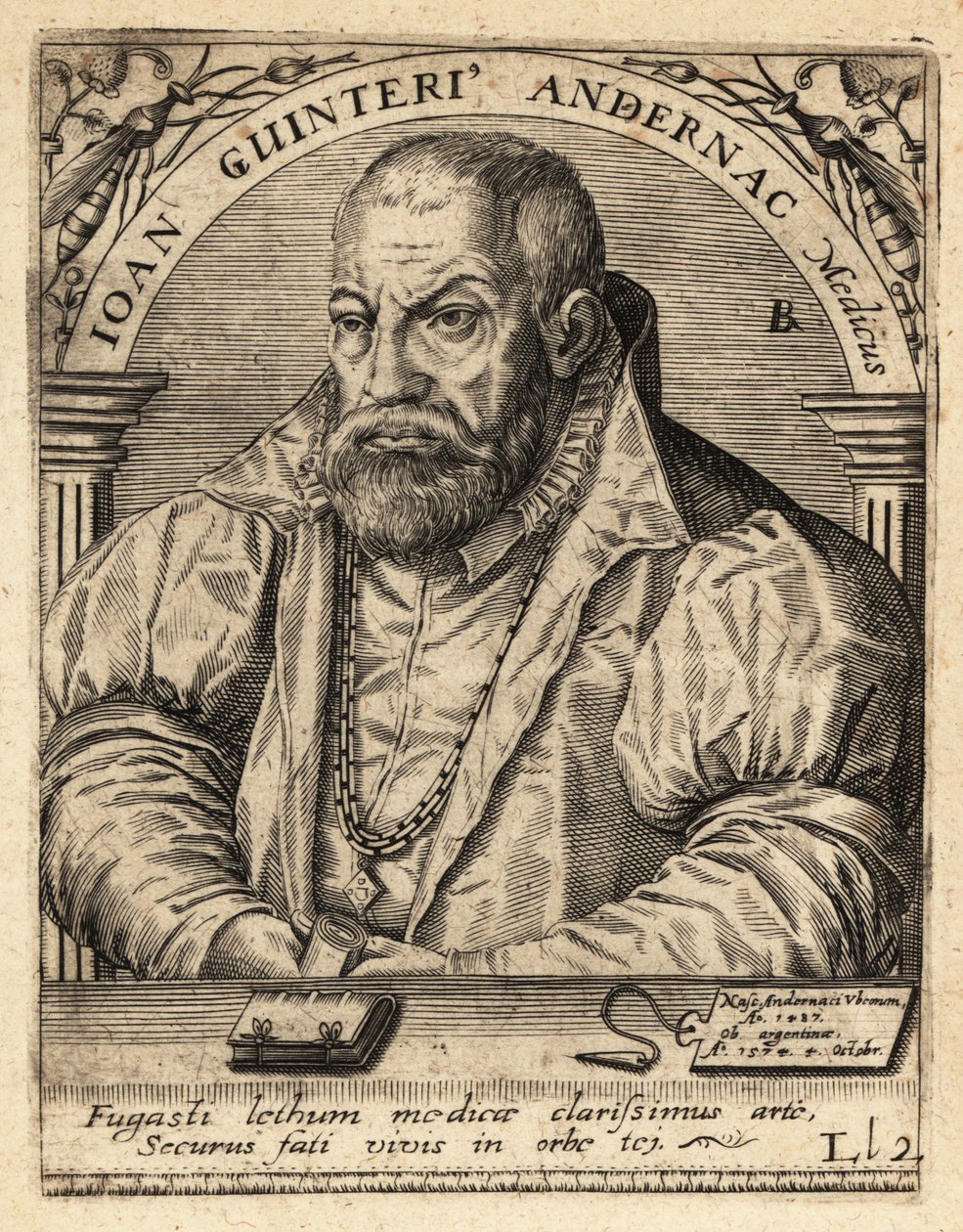 Johann Winter von Andernach, saksalainen lääkäri tekijältä Theodore de Bry