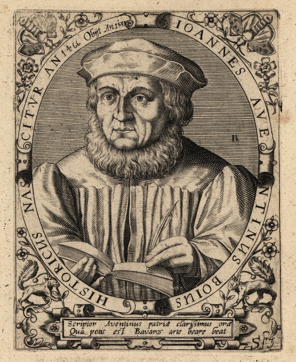 Johannes Aventinus, baijerilainen historioitsija. tekijältä Theodore de Bry