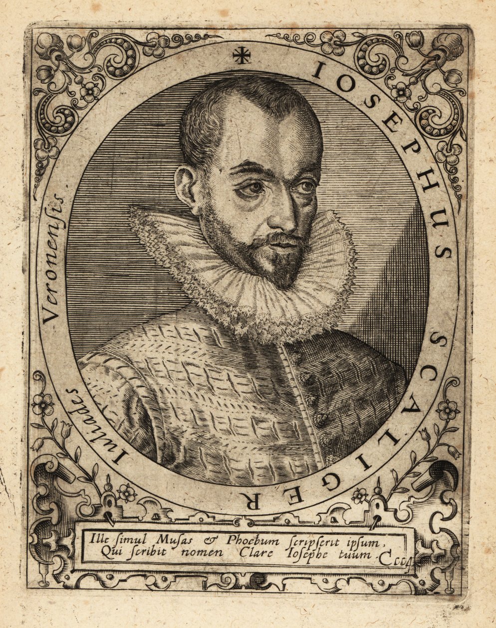Joseph Justus Scaliger, ranskalainen uskonnollinen johtaja. tekijältä Theodore de Bry