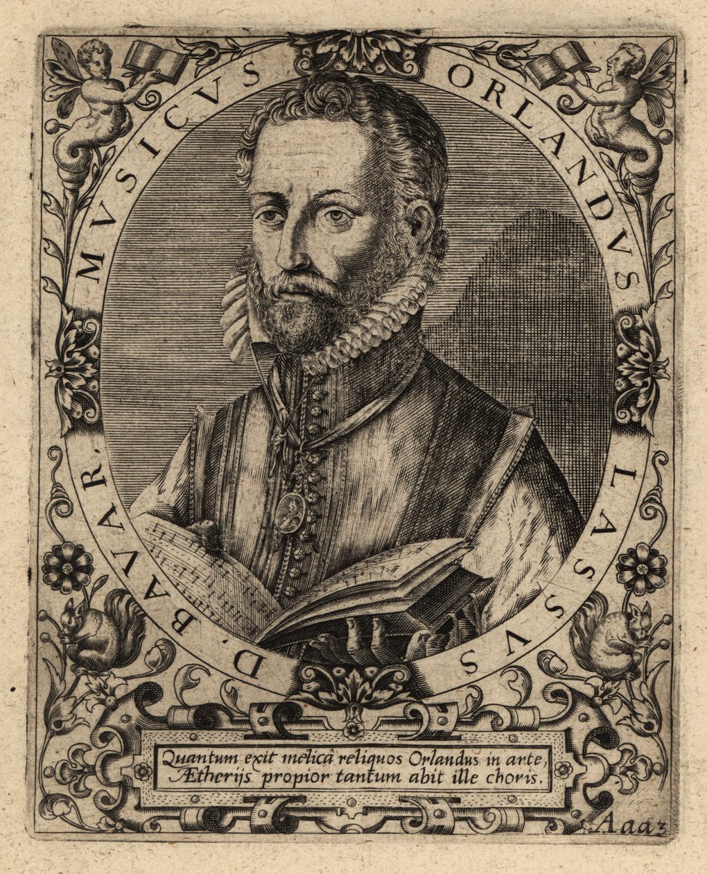 Orlande de Lassus, polyfoninen säveltäjä. tekijältä Theodore de Bry