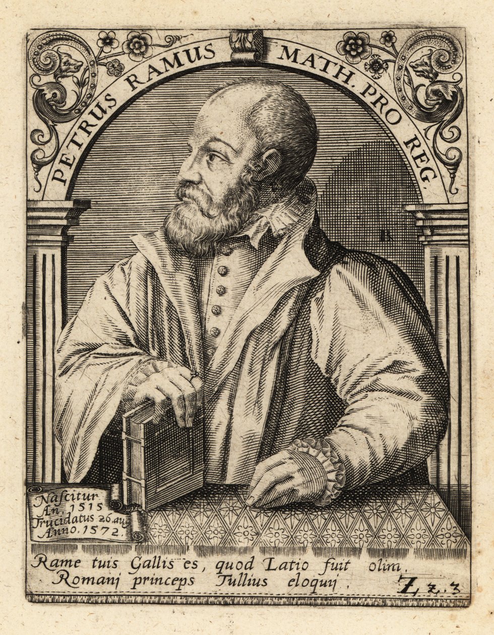 Petrus Ramus, ranskalainen humanisti. tekijältä Theodore de Bry
