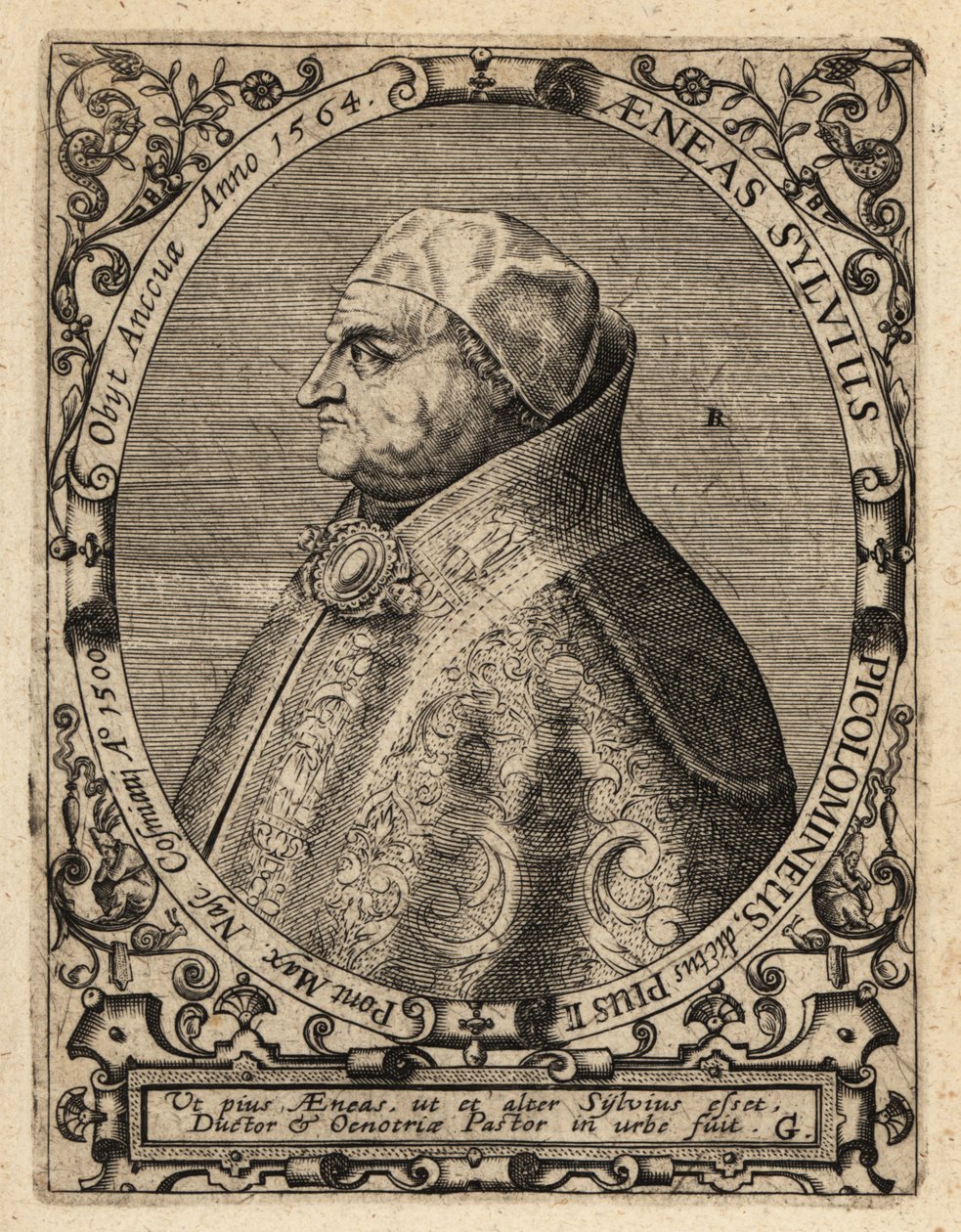 Paavi Pius II tekijältä Theodore de Bry