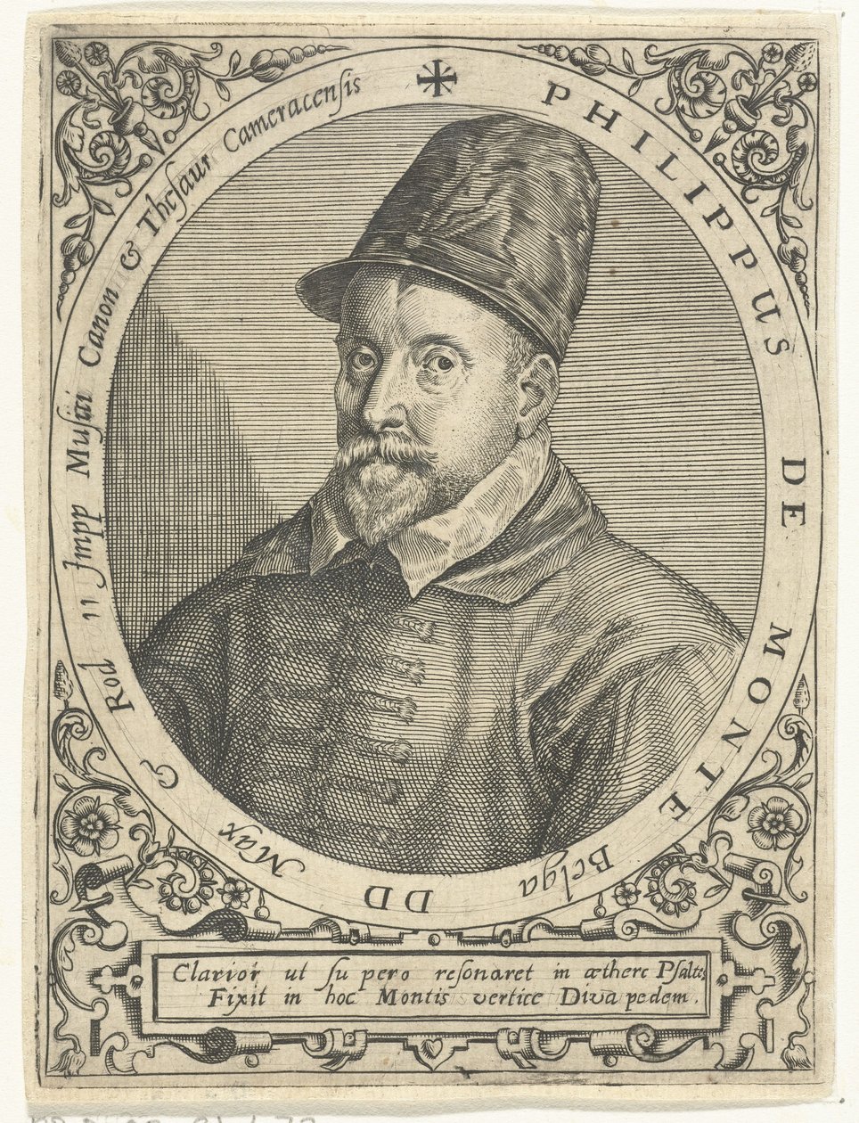 Muotokuva säveltäjä Philippe de Montesta (1521-1603) tekijältä Theodore de Bry
