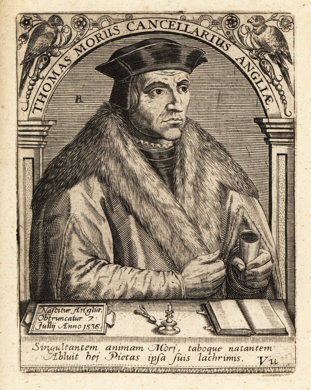 Sir Thomas More, englantilainen lakimies. tekijältä Theodore de Bry