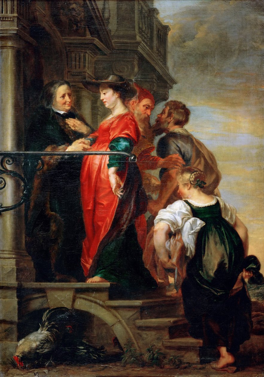 La Visitation de la Vierge Marie - Siunatun Neitsyt Marian vierailu, kirjoittanut Thulden, Theodoor, van (1606-1669). Öljy kankaalle, ennen 1669. Mitat : 205x144 cm. Taidehistoriallinen museo, Vienne tekijältä Theodore van Thulden