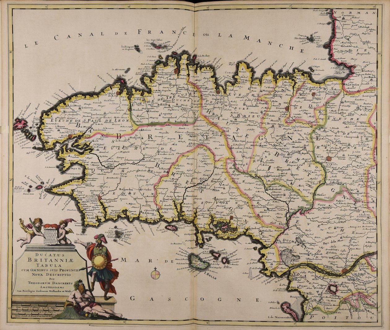 Ducatus Britanniae tabula cum omnibus suis provinciis nova descriptio tekijältä Theodorus Danckerts
