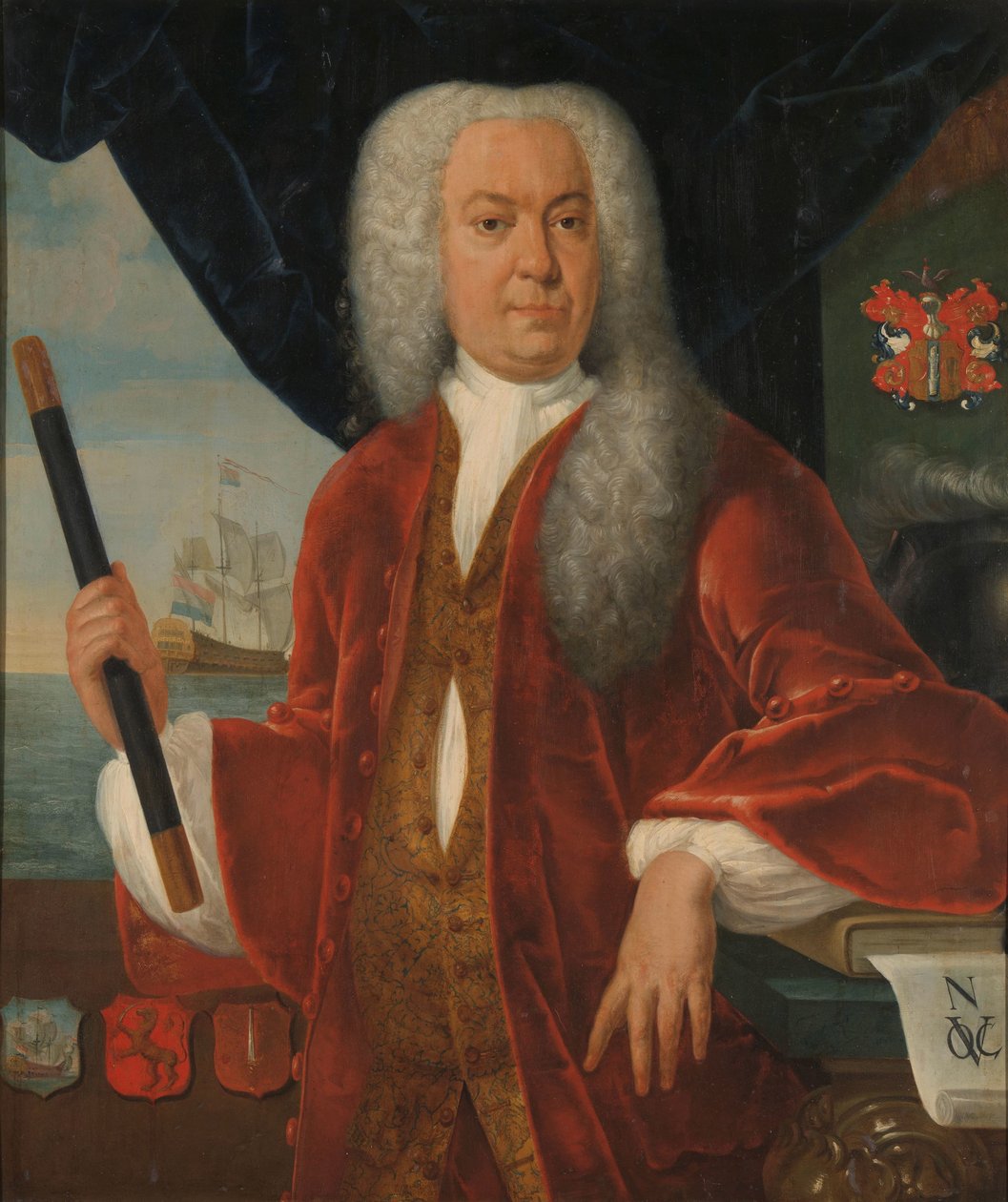 Adriaan Valckenier (1737-1741) Hollannin Itä-Intian yhtiön kenraalikuvernöörin Adriaan Valckenierin muotokuva tekijältä Theodorus Justinus Rheen
