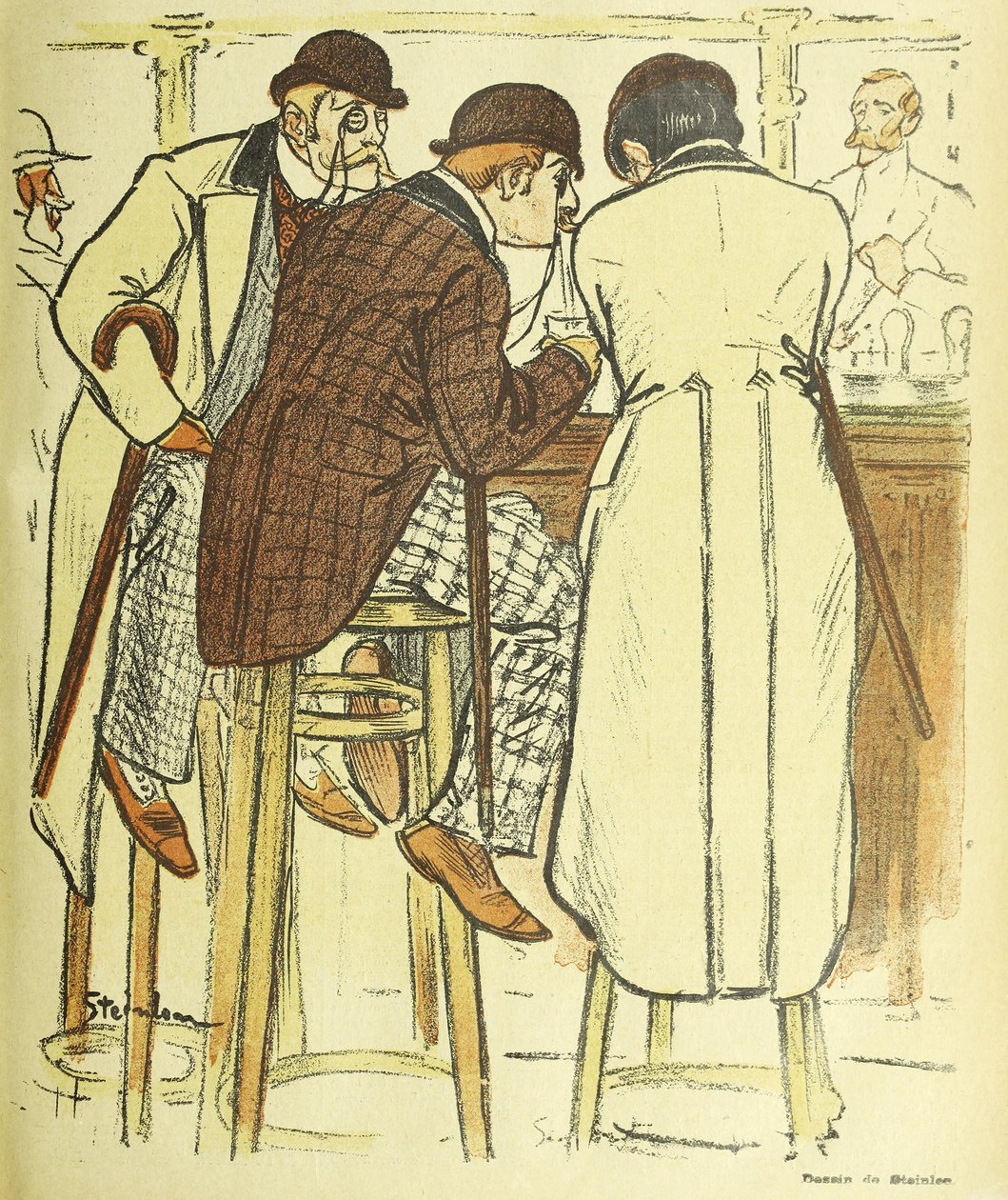 Baarissa, Gil Blas Illustren pubista. 1899 tekijältä Théophile Alexandre Steinlen