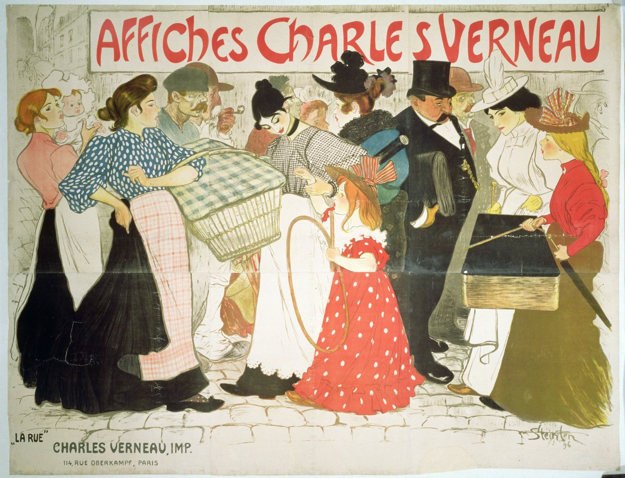 "The Street", juliste kirjapainolle Charles Verneau, 1896 tekijältä Théophile Alexandre Steinlen