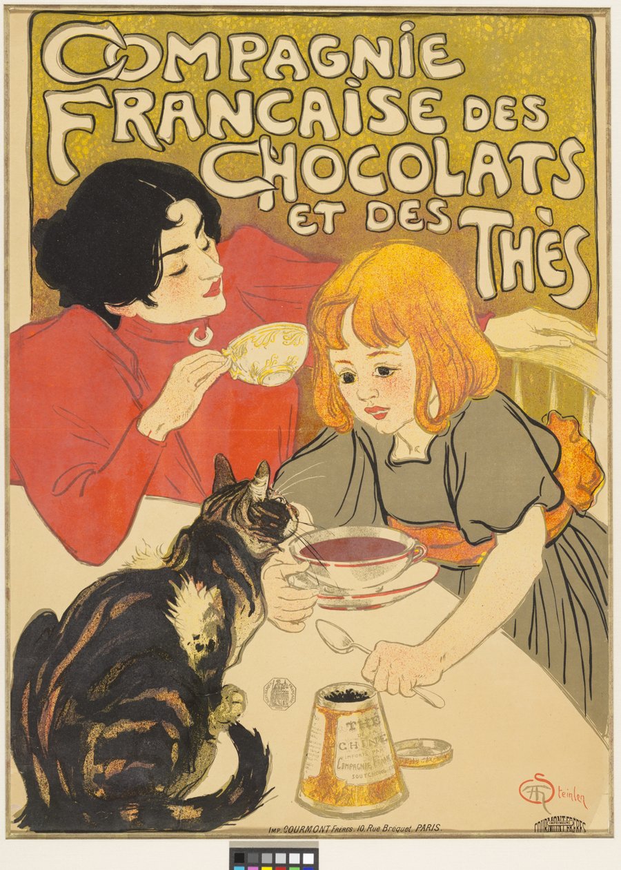Compagnie Française des Chocolats et des Thés tekijältä Théophile Alexandre Steinlen