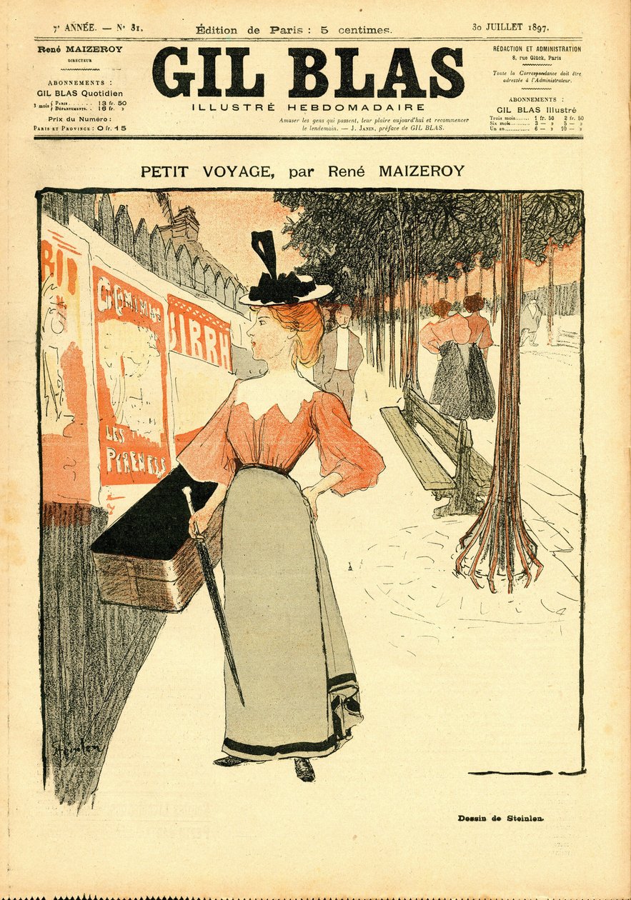 Kansi "" Gil Blas"" tekijältä Théophile Alexandre Steinlen
