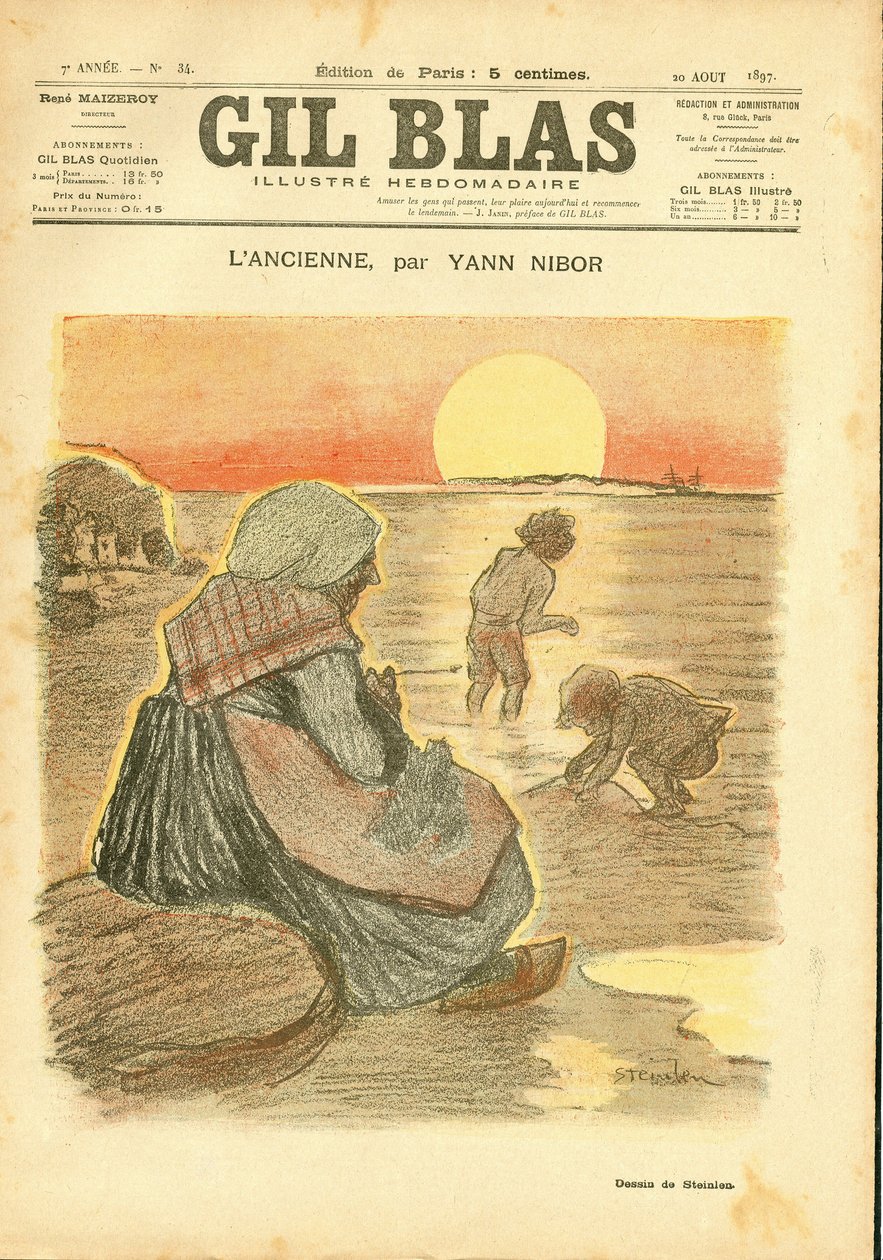 Kansi "" Gil Blas"" tekijältä Théophile Alexandre Steinlen