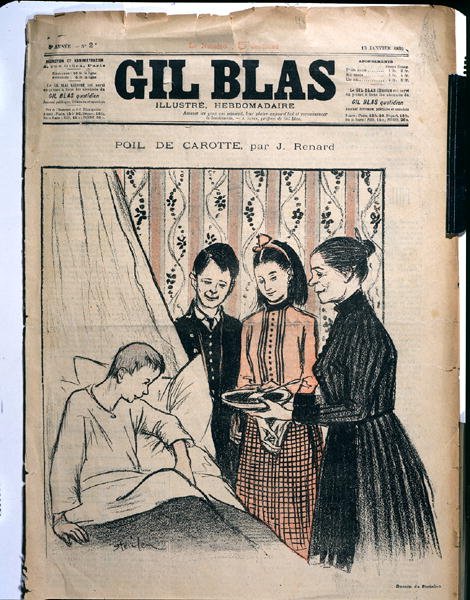 Kuvitus Jules Renardin (1864-1910) teoksesta "Poil de Carotte" Gil Blasista tekijältä Théophile Alexandre Steinlen