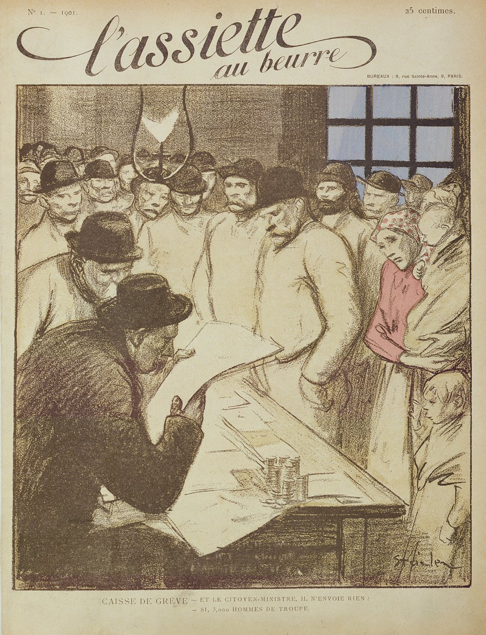 "La Caisse de Greve", karikatyyri "L