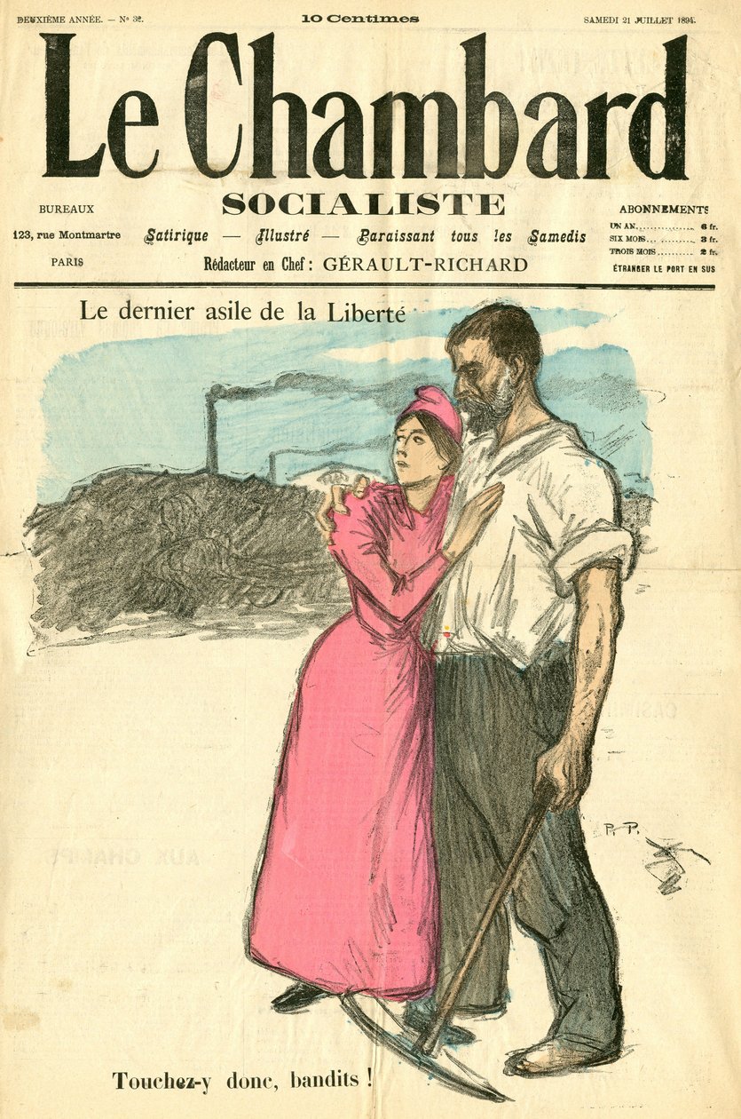 Sosialistinen Chambard, numero 32, Satiirinen väreissä tekijältä Théophile Alexandre Steinlen