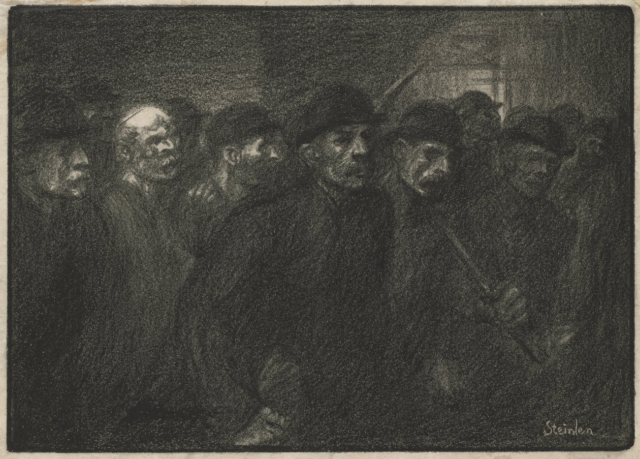 Työntekijät lähtevät tehtaalta tekijältä Théophile Alexandre Steinlen
