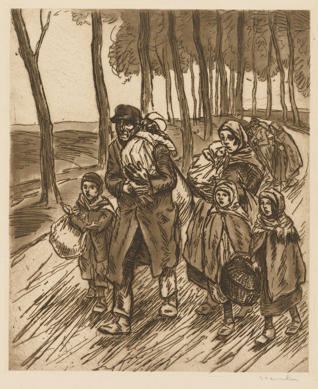 Pakolaisperhe tekijältä Théophile Alexandre Steinlen