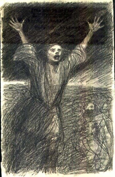 Sosialistiset levottomuudet (Le Chambard Socialiste), n. 1894 (lyijykynä) tekijältä Théophile Alexandre Steinlen