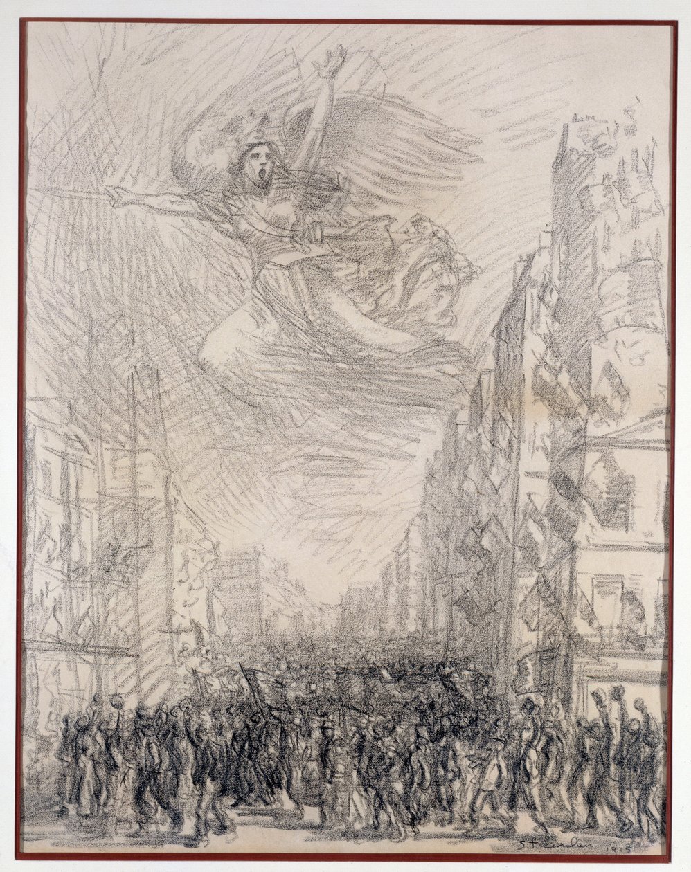 Voitto tai Marseillaise Allegorie. Piirustus Theophile Alexandre Steinlen (1859-1923) 1915 Paris. B.N. tekijältä Théophile Alexandre Steinlen