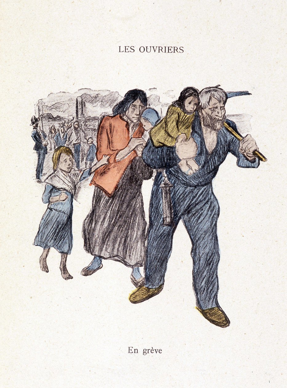 Työntekijät: lakossa Steinlenin teoksessa "In Life" 1901 tekijältä Théophile Alexandre Steinlen