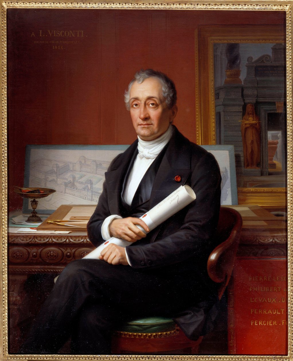Louis Tullius Viscontin (1791-1853) muotokuva, arkkitehti Theophile Vauchelet (1802-1873) maalaus tekijältä Theophile Auguste Vauchelet