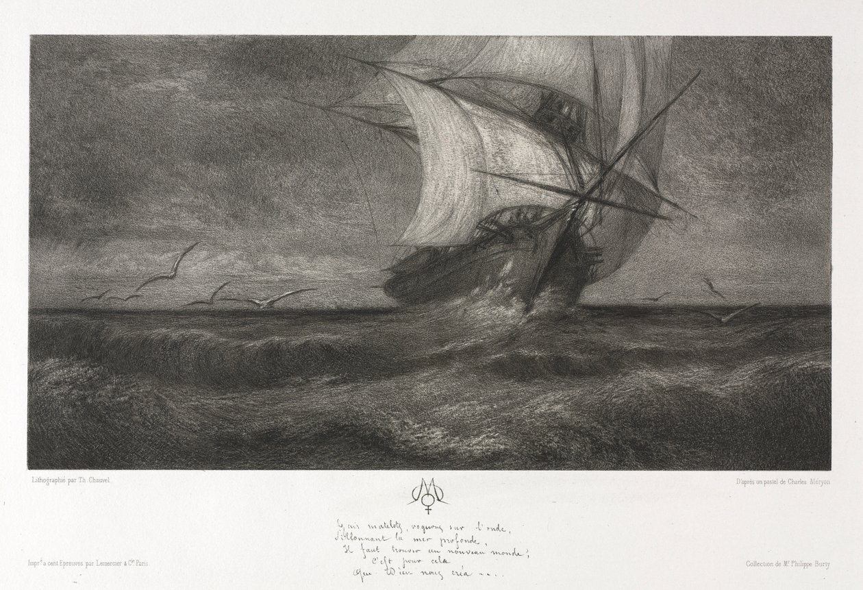 Phantom Ship eli Aalloilla, 1872. tekijältä Theophile Narcisse Chauvel