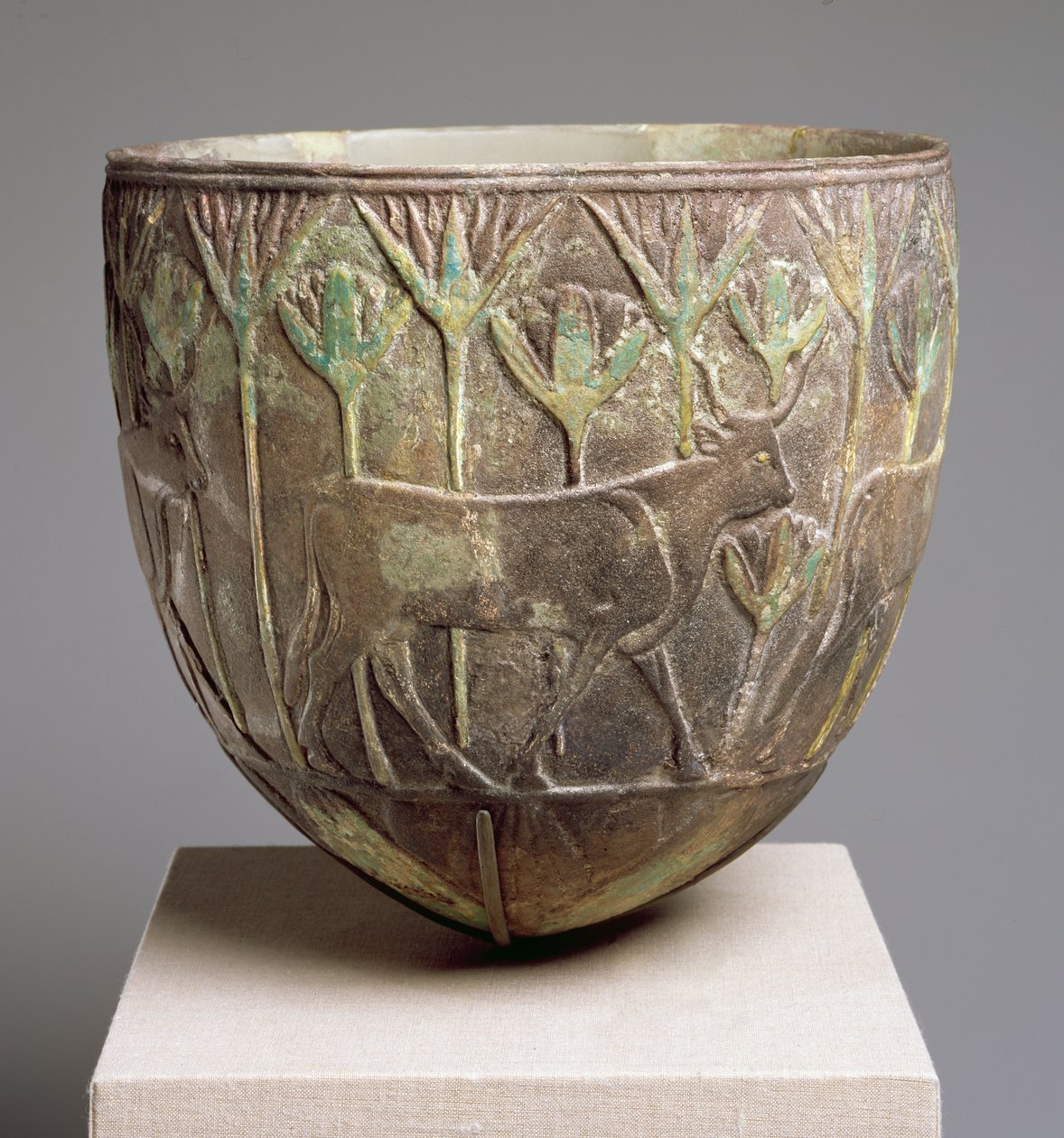 Alus neljän härän kulkueella, Sudanista (fajanssi) tekijältä Third Intermediate Period Egyptian