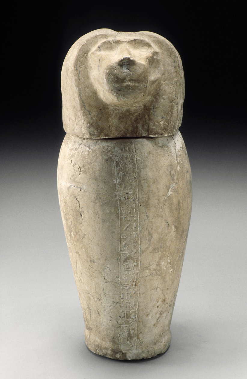 Canopic Jar Cynocephalous Head (kalkkikivi) tekijältä Third Intermediate Period Egyptian