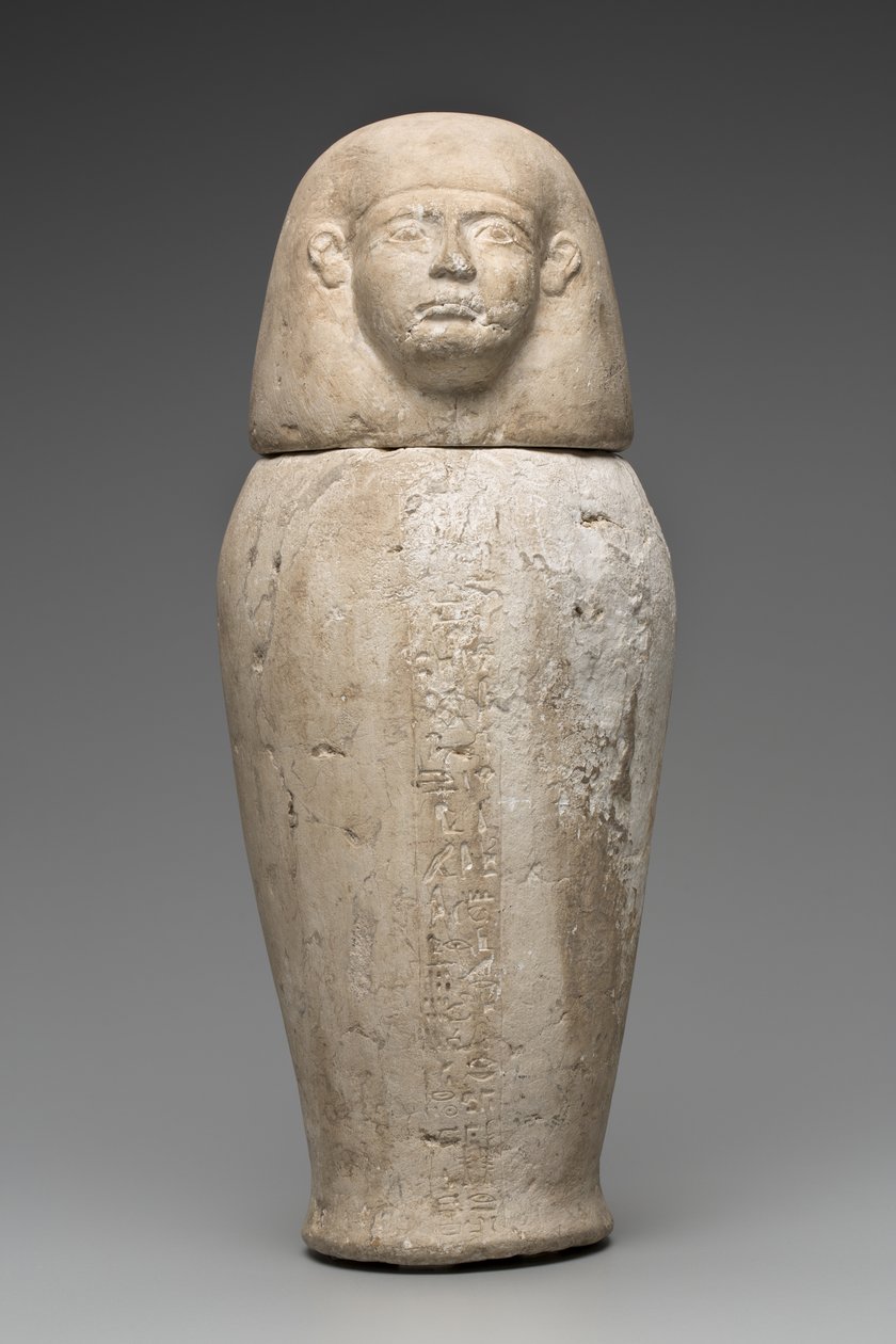 Canopic jar miehen päällä (kalkkikivi) tekijältä Third Intermediate Period Egyptian
