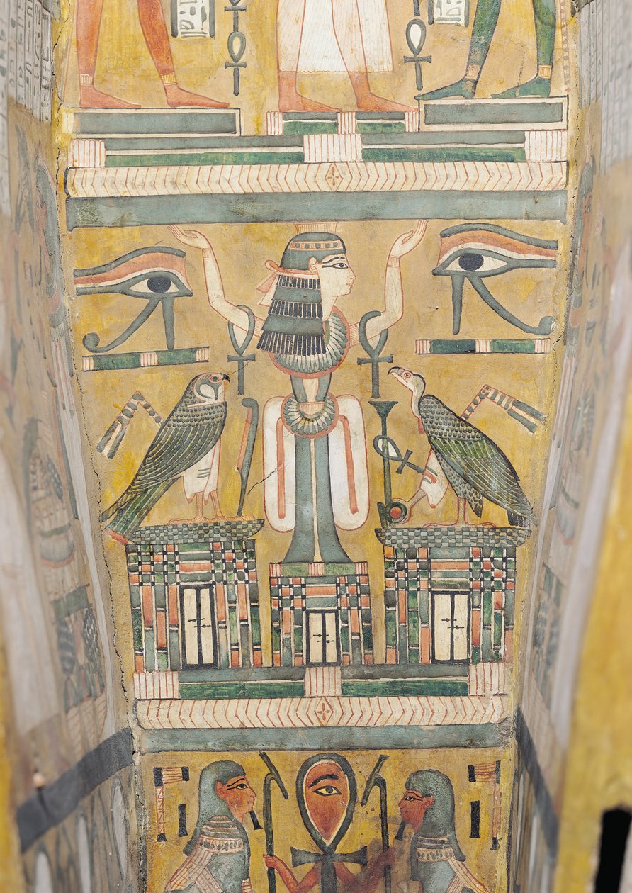 Imenemipetin arkun sisäpuoli, joka kuvaa wedjat-silmää ja naista käsivarrella, 21.-22. dynastia (maalattua puuta) tekijältä Third Intermediate Period Egyptian
