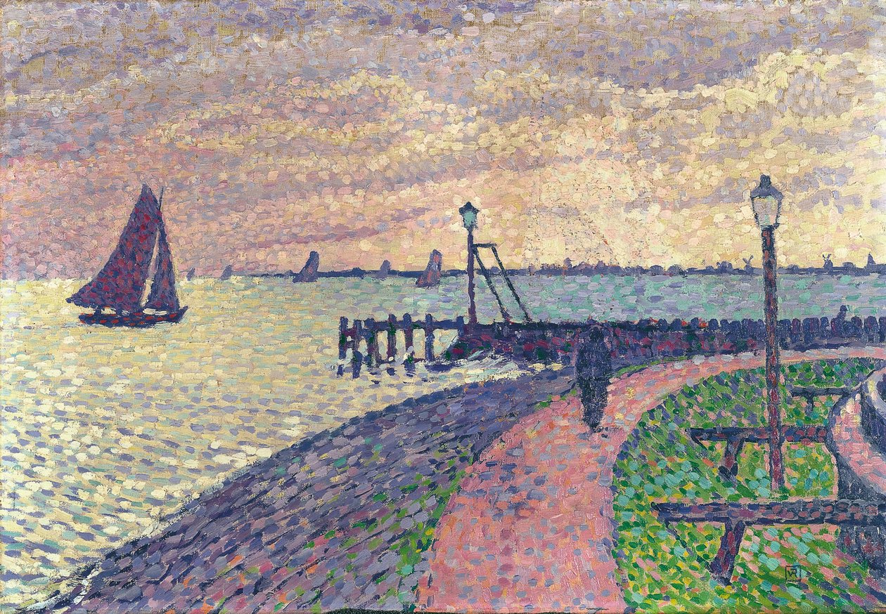 Sisäänkäynti Volendamin satamaan tekijältä Théo van Rysselberghe