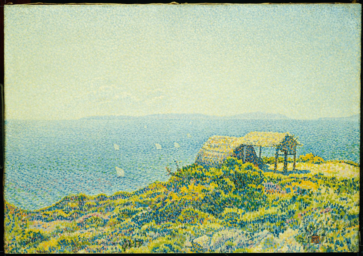 Ile du Levant, nähtynä Cap Benatista, 1893 tekijältä Théo van Rysselberghe