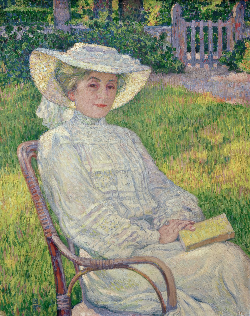 Nainen valkoisessa tekijältä Théo van Rysselberghe