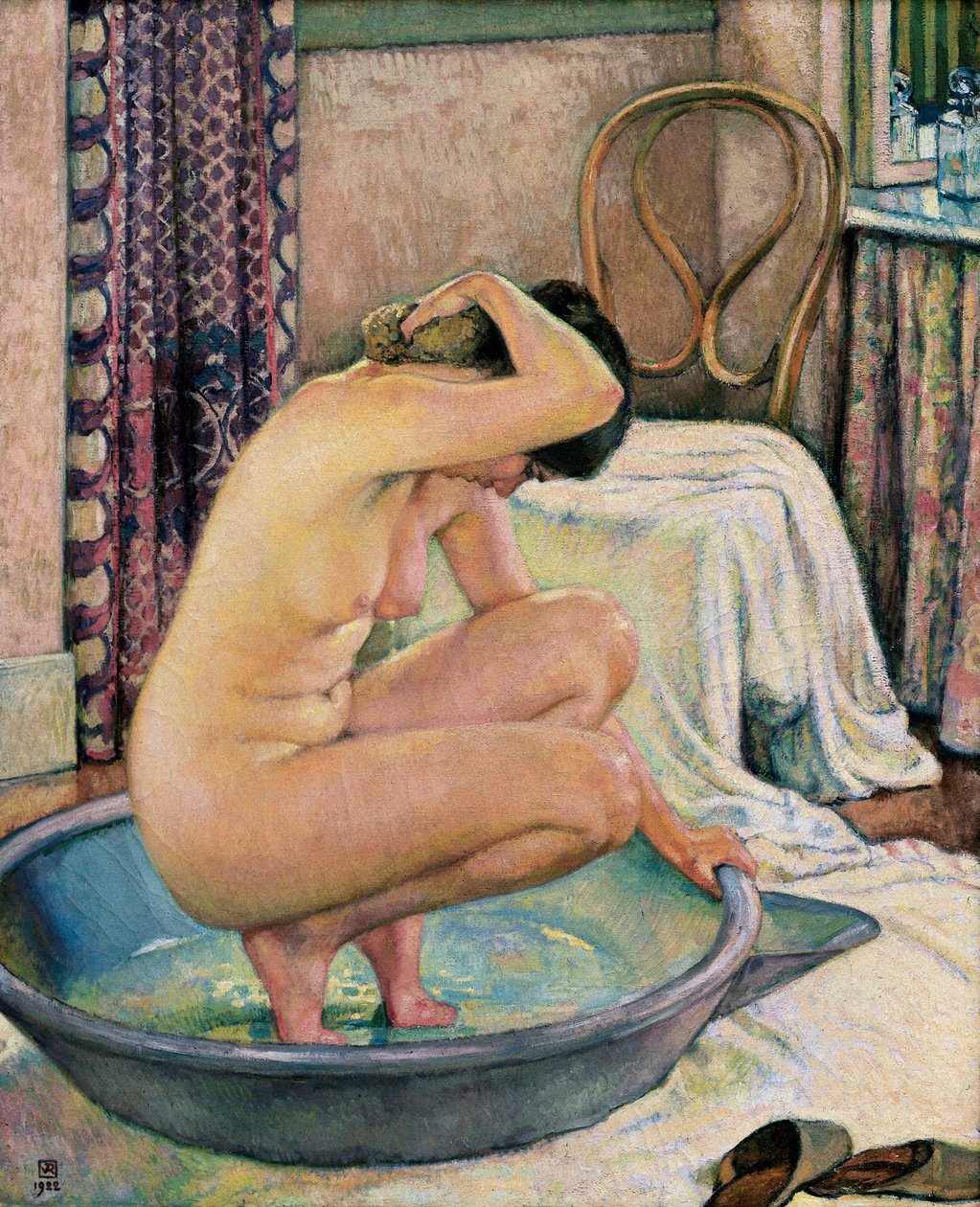 "Alasti altaassa" tekijältä Théo van Rysselberghe