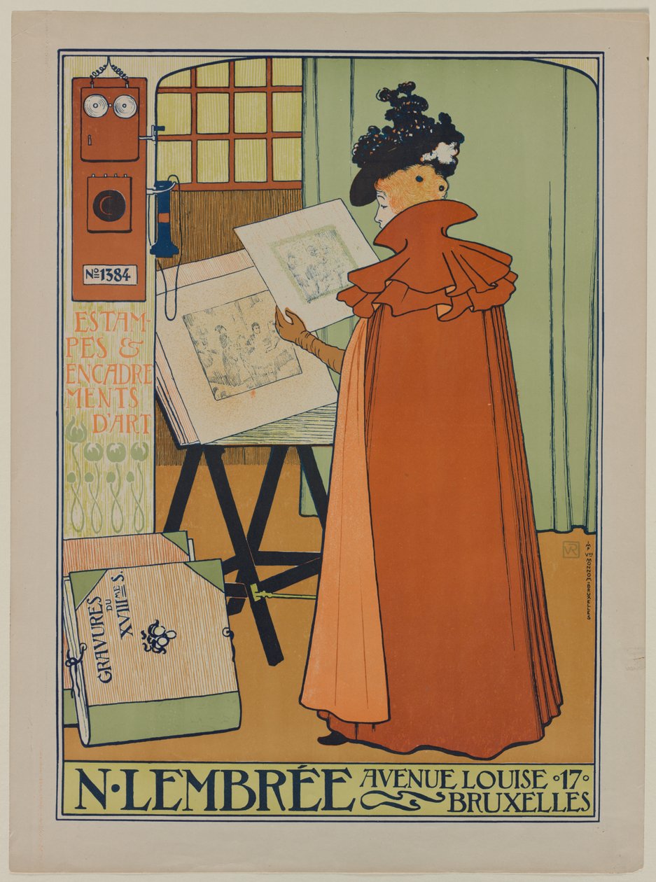 Lembrée-gallerian juliste, 1897. tekijältä Théo van Rysselberghe