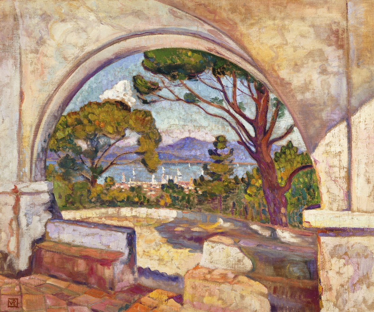 Saint Tropez, Näkymä Pyhälle Kappelille, n. 1920 tekijältä Théo van Rysselberghe
