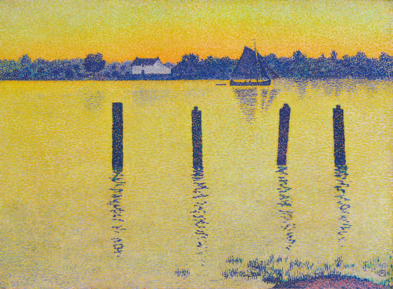 Purjevene Scheldtillä tekijältä Théo van Rysselberghe
