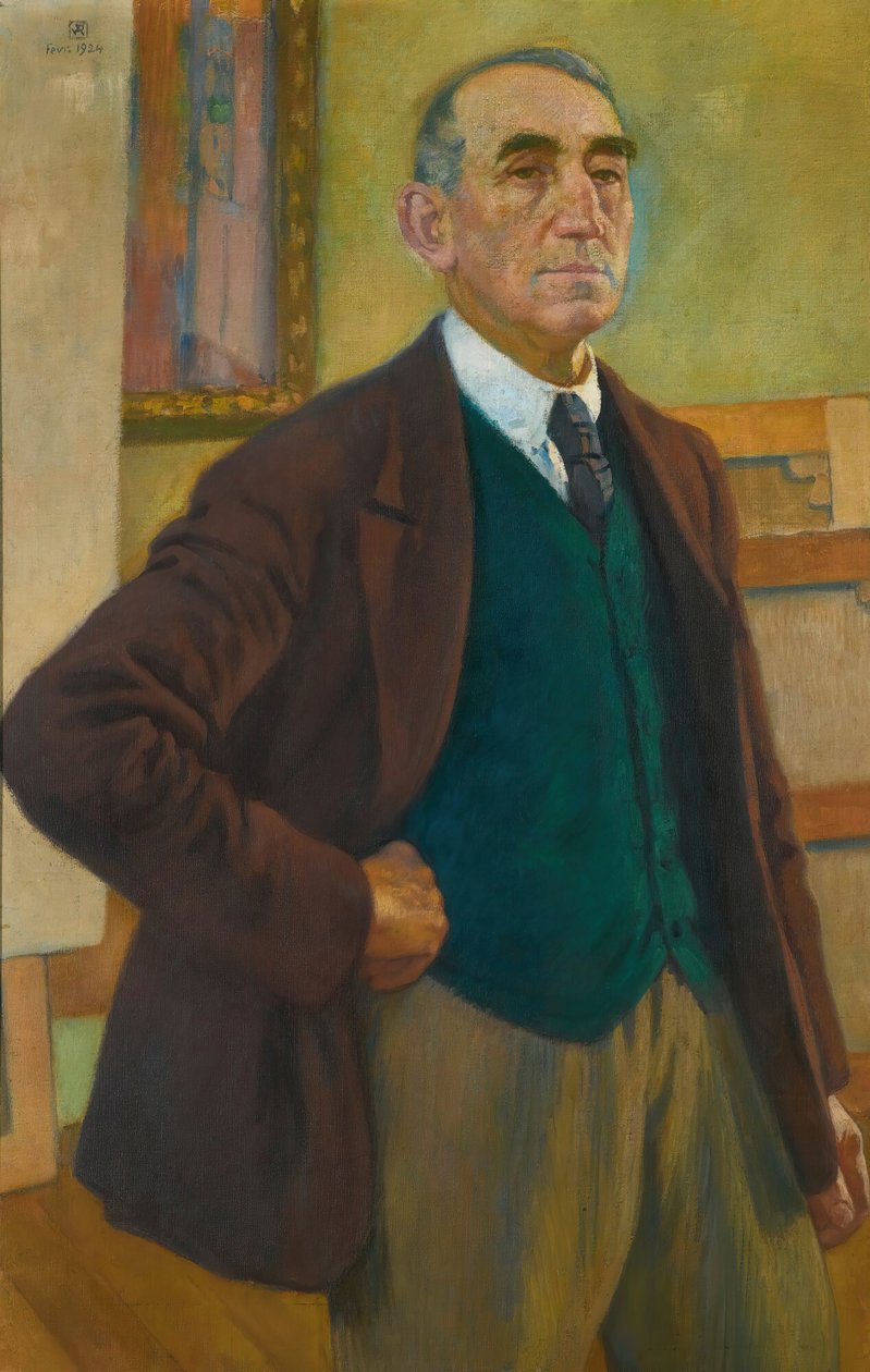 Omakuva vihreässä liivissä, 1924. tekijältä Théo van Rysselberghe