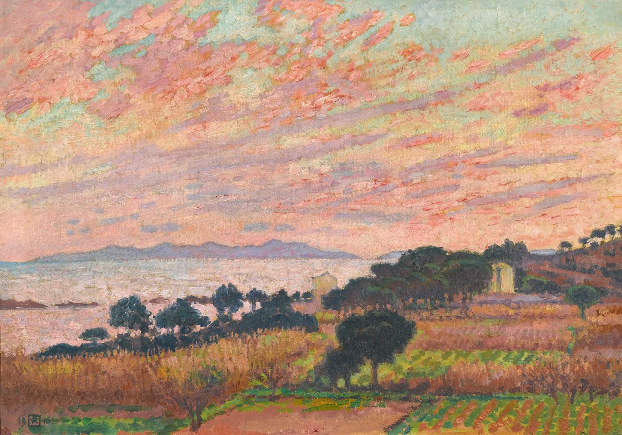 Lahti auringonlaskun aikaan Saint Clair, 1916. tekijältä Théo van Rysselberghe