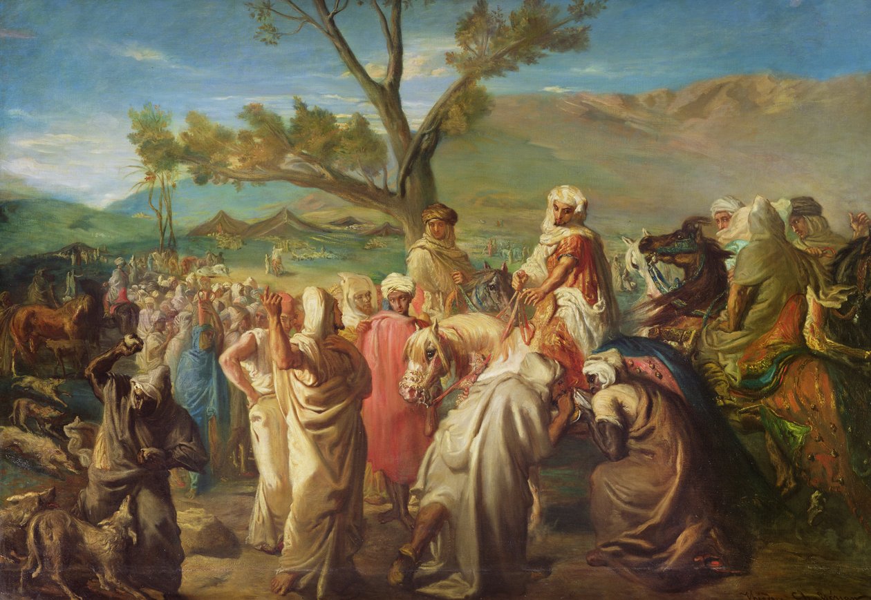 Caid vierailee Douarissa, 1849, tekijältä Théodore Chassériau