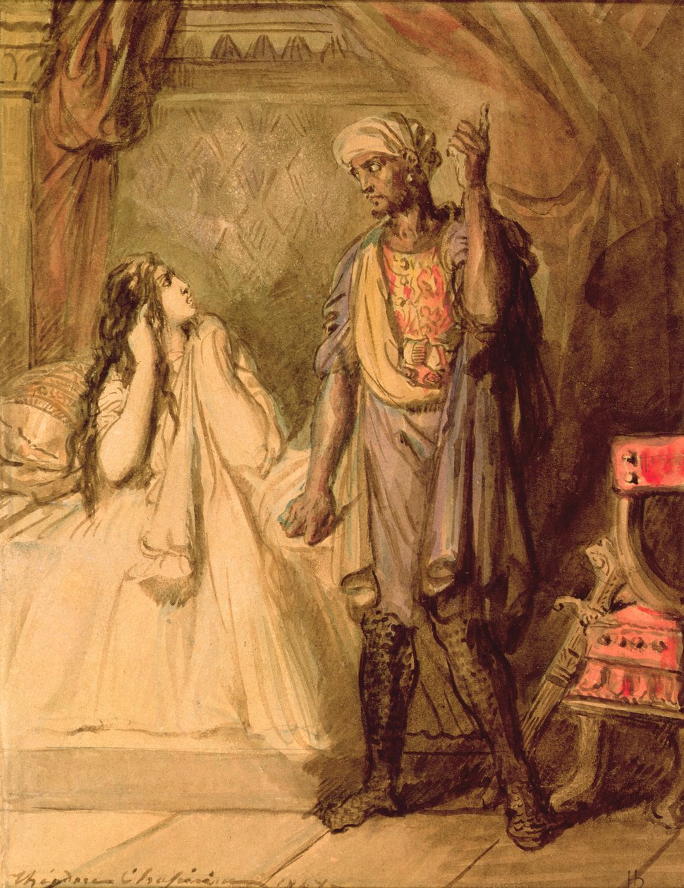 Desdemona ja Othello, 1847 (guassi) tekijältä Théodore Chassériau